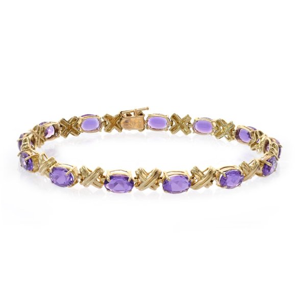 10.00 Carat Oval Cut Amethyst Bracelet